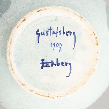 Josef Ekberg, a signed 'Sgrafitto' earthenware vase, Gustafsberg, 1907.