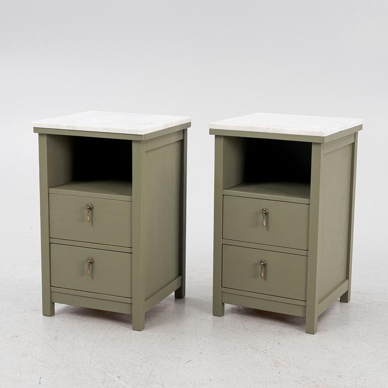 Bedside tables, a pair, early 20th century.