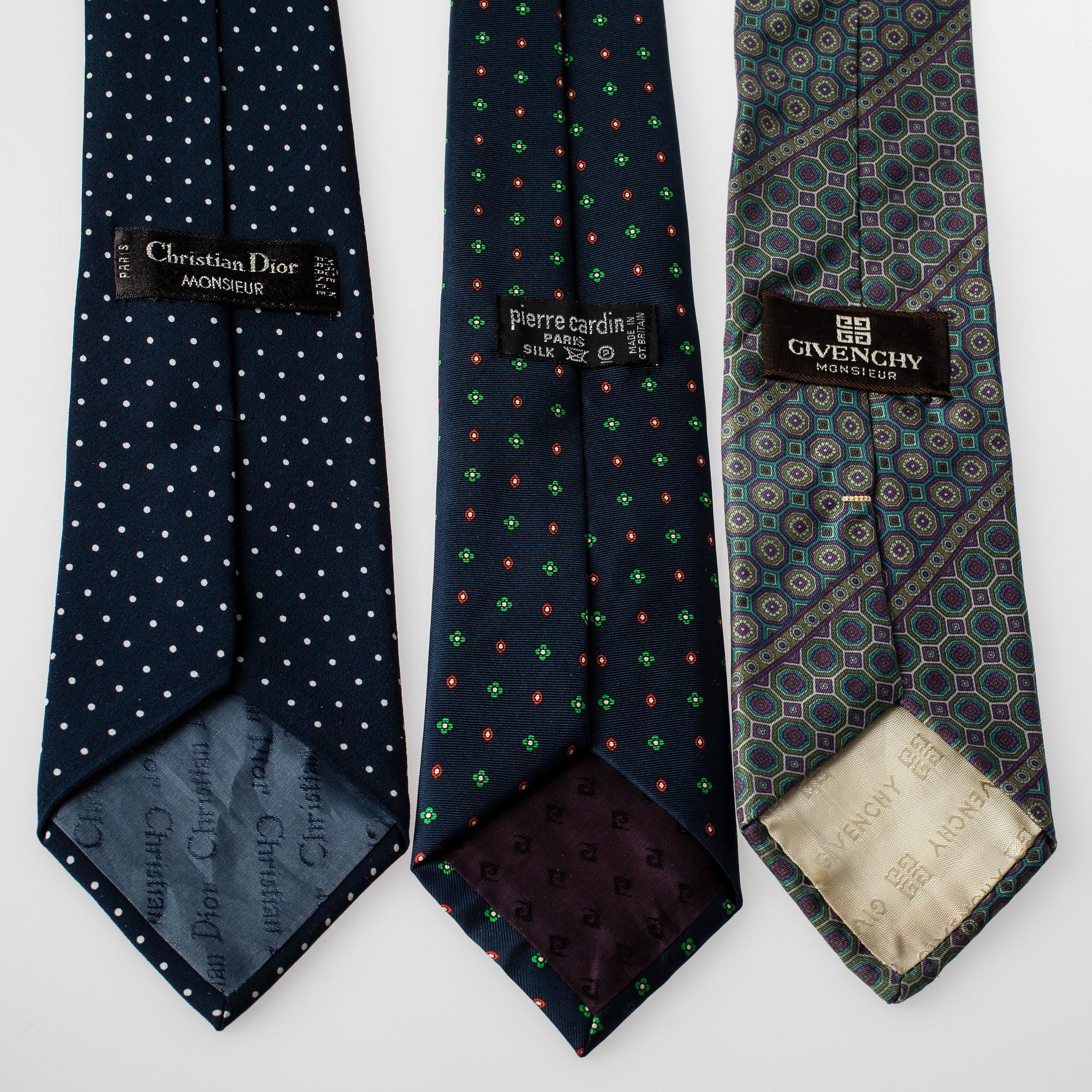 SLIPSAR, 3 st, Givenchy, Christian Dior och Pierre Cardin.