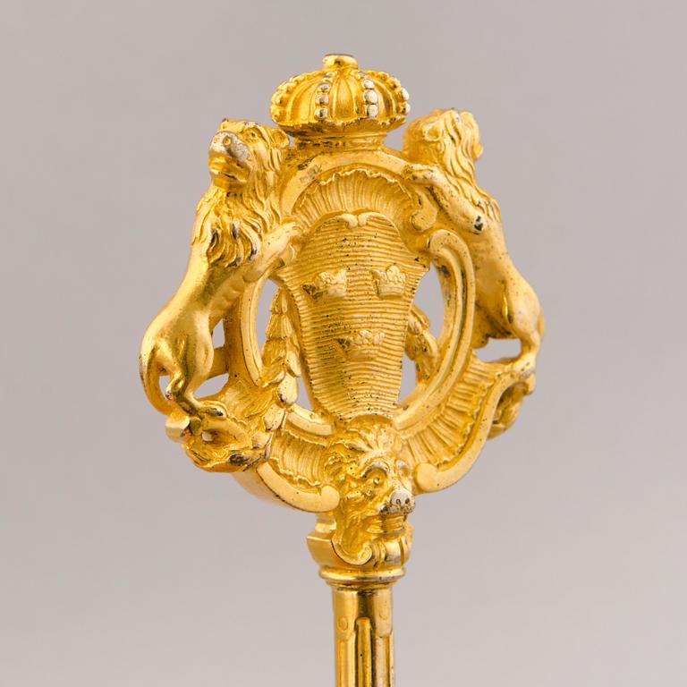 Chamberlain key, ormolu, Sweden late 18th century.