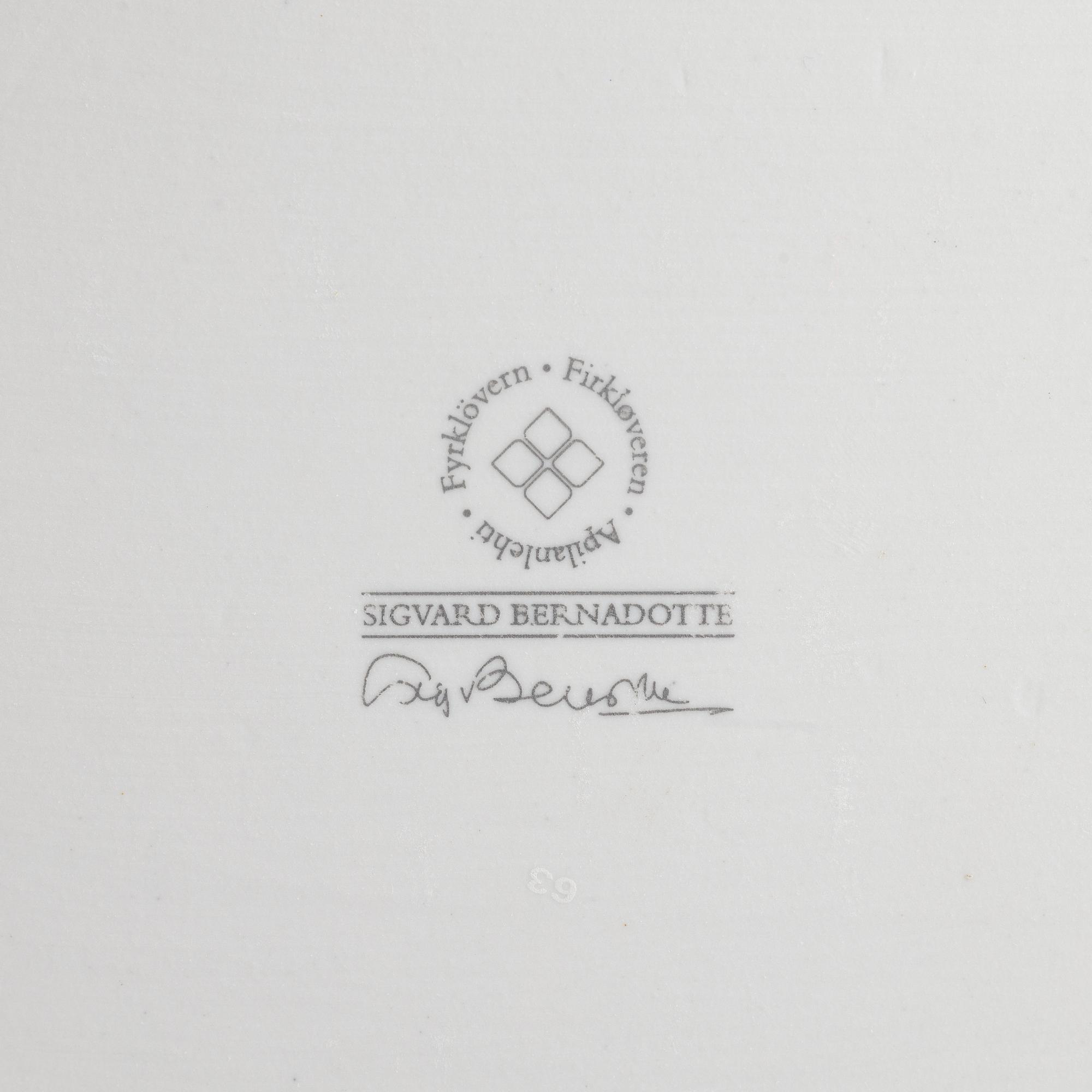 Sigvard Bernadotte, servis, 373 delar, "Millennium-line Marianne", Christineholm, Fyrklövern.