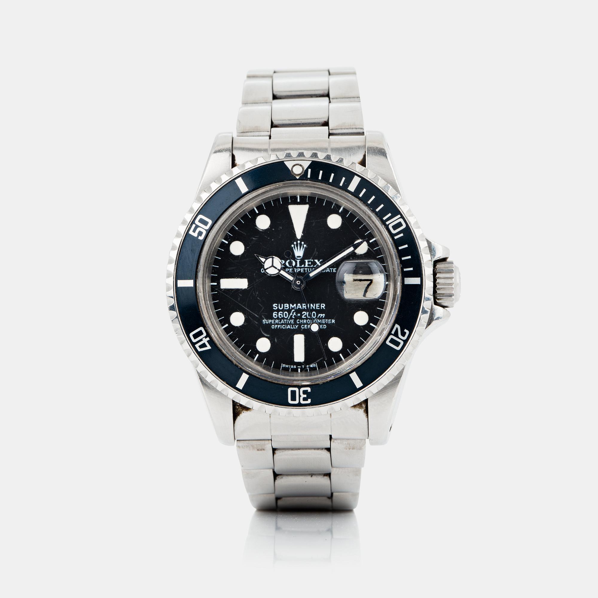 ROLEX, Submariner, "White Mark III", "Blue Bezel".