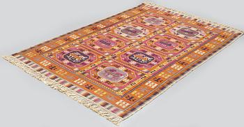 Märta Måås-Fjetterström, matto, "Bäckahästen", flat weave, ca  306,5-310 x 203-205,5 cm, signed MMF.