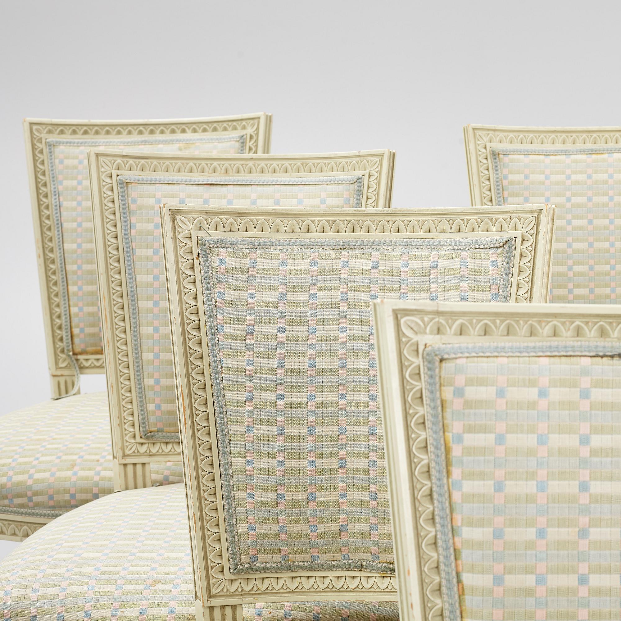 A set of eight Gustavians chairs, 20th Century.