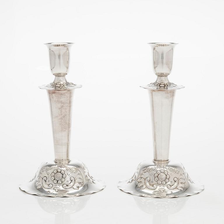 Ljusstakar, ett par, silver, GAB Stockholm 1958.