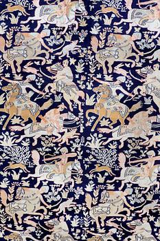 A RUG, Figural silke Kashmir, ca 263 x 179 cm.