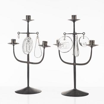 Erik Höglund, a pair of candelabra, Boda Smide, second half of the 20th Century.