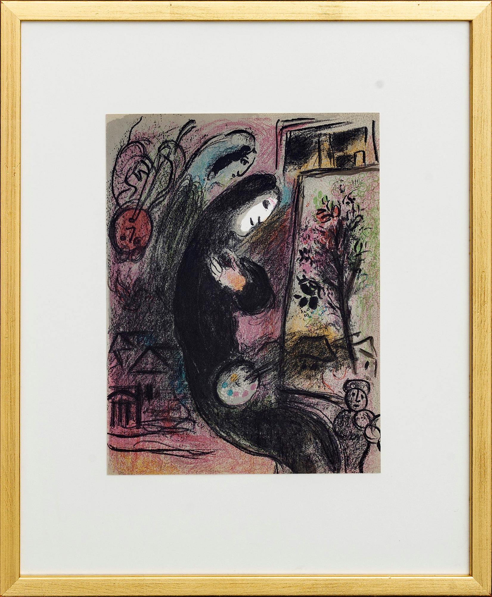 MARC CHAGALL, färglitografi, "L'Inspiré", ur Chagall Lithographe II.