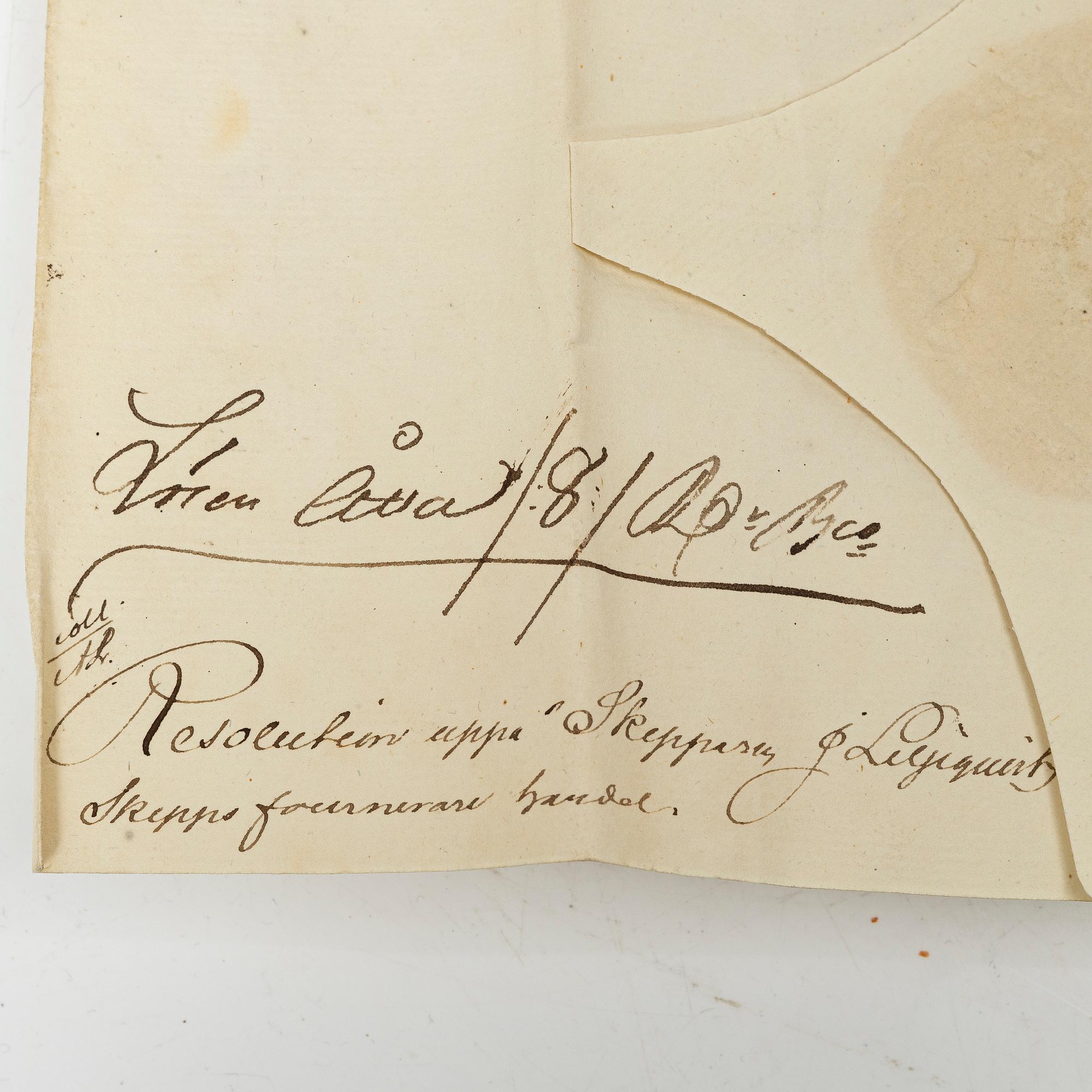 Kungligt brev, signerat Carl XIV Johan, 1831.