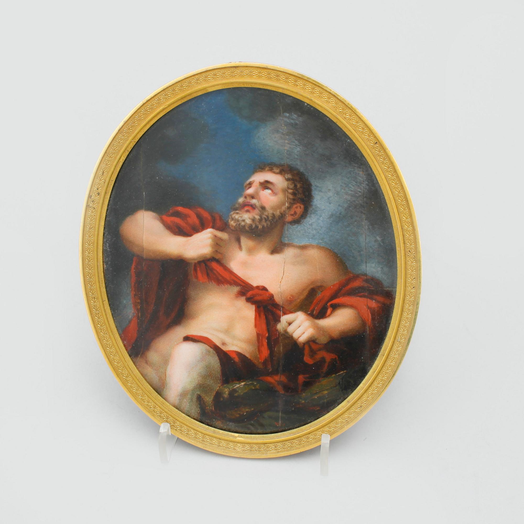 OKÄND KONSTNÄR, gouache på ben, 1700/1800-tal.