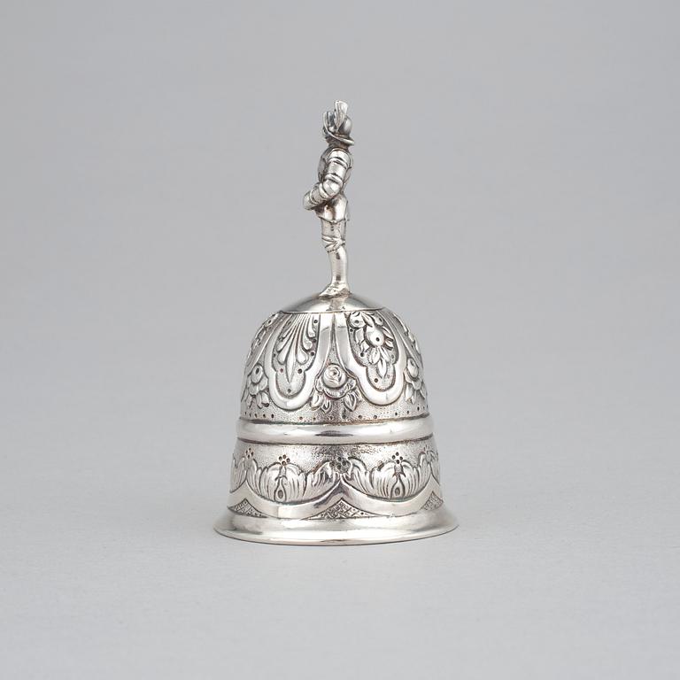 A German silver bell, circa 1900. Weight 95 grams.
