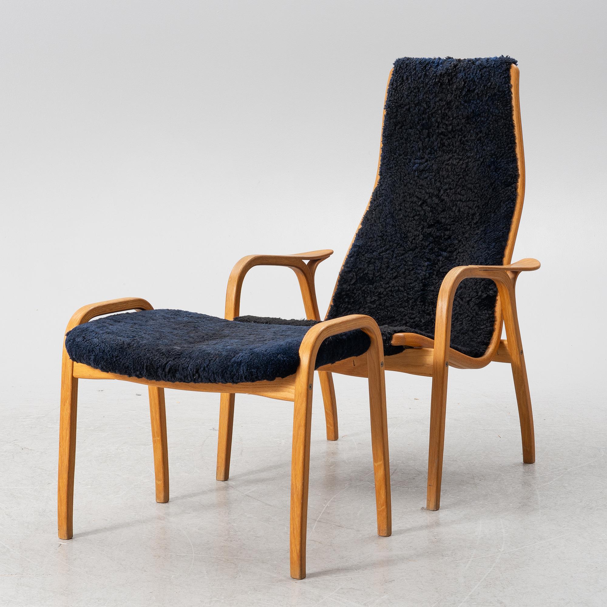 Yngve Ekström, a 'Lamino' armchair with ottoman, Swedese.