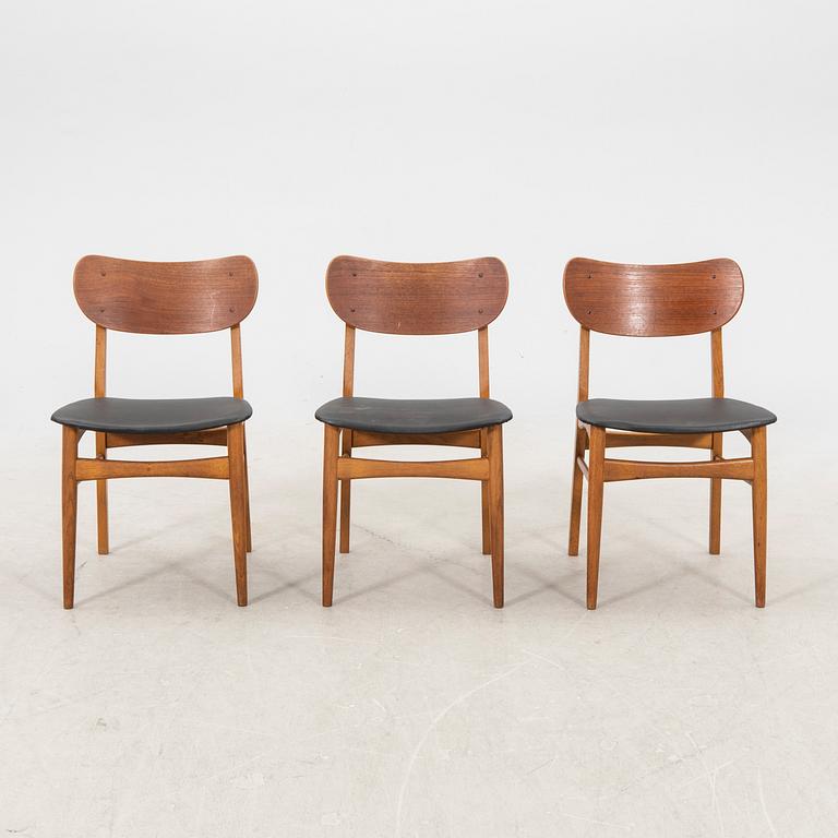 A set of five 1+960s Danish teak chairs.