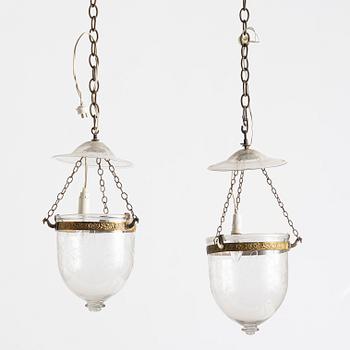 Lanterns, a pair, glass, first half of the 20th century.