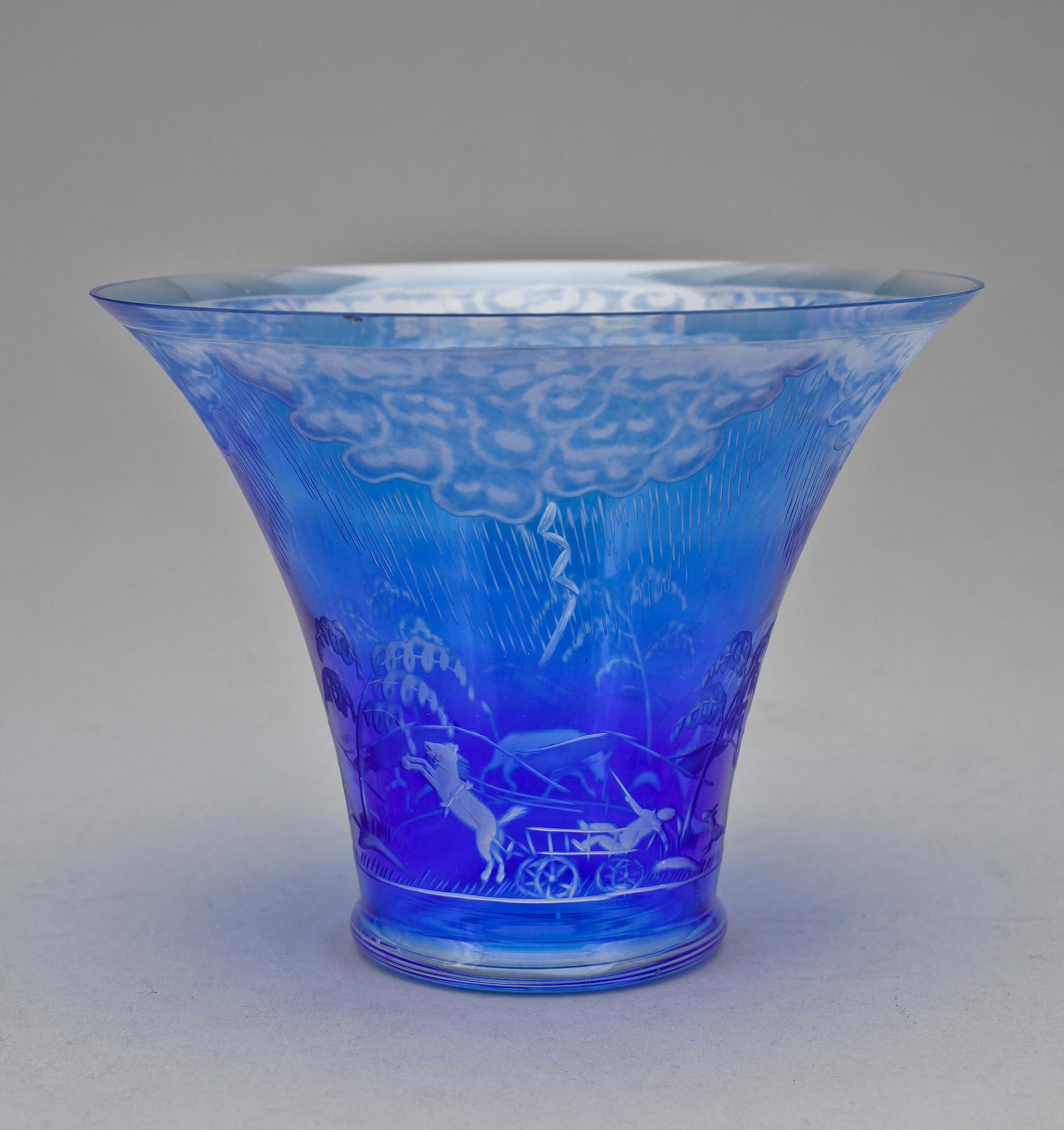 SKÅL, glas, "Åskväder", Edward Hald, Orrefors.