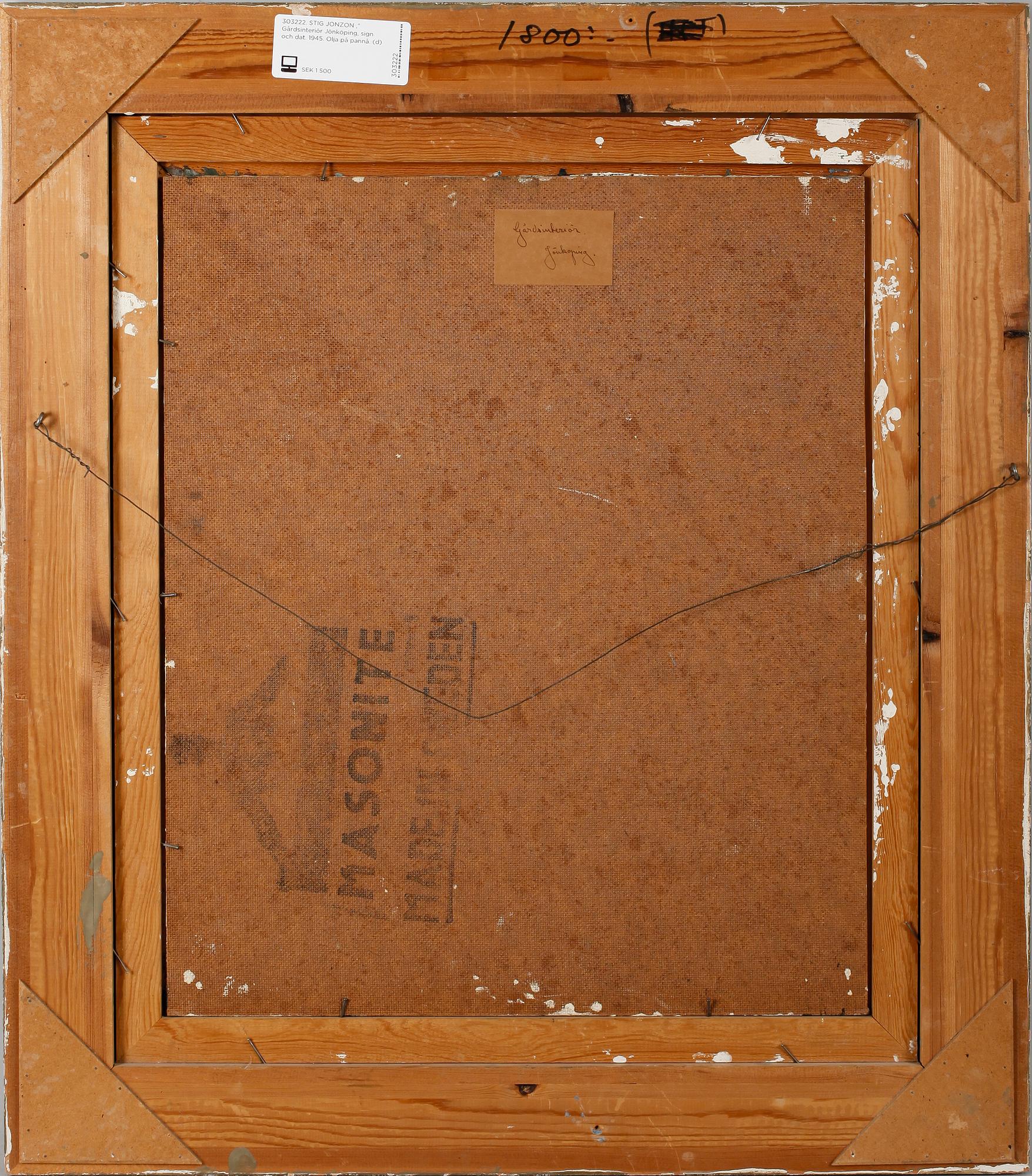 STIG JONZON, olja på duk, sign och dat 1945.