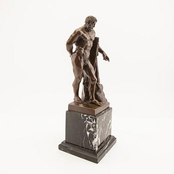 Skulptur 1900tal patinerad brons och marmor.