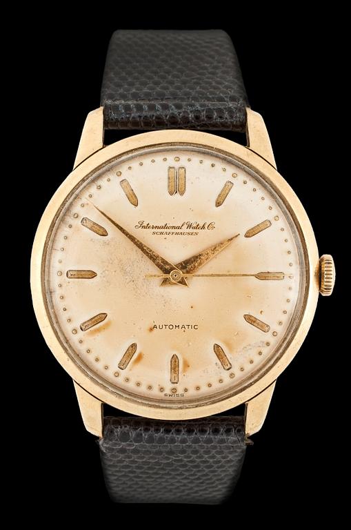 IWC - Automatic. Automatic. Gold / leather strap. 1950's. 34mm.