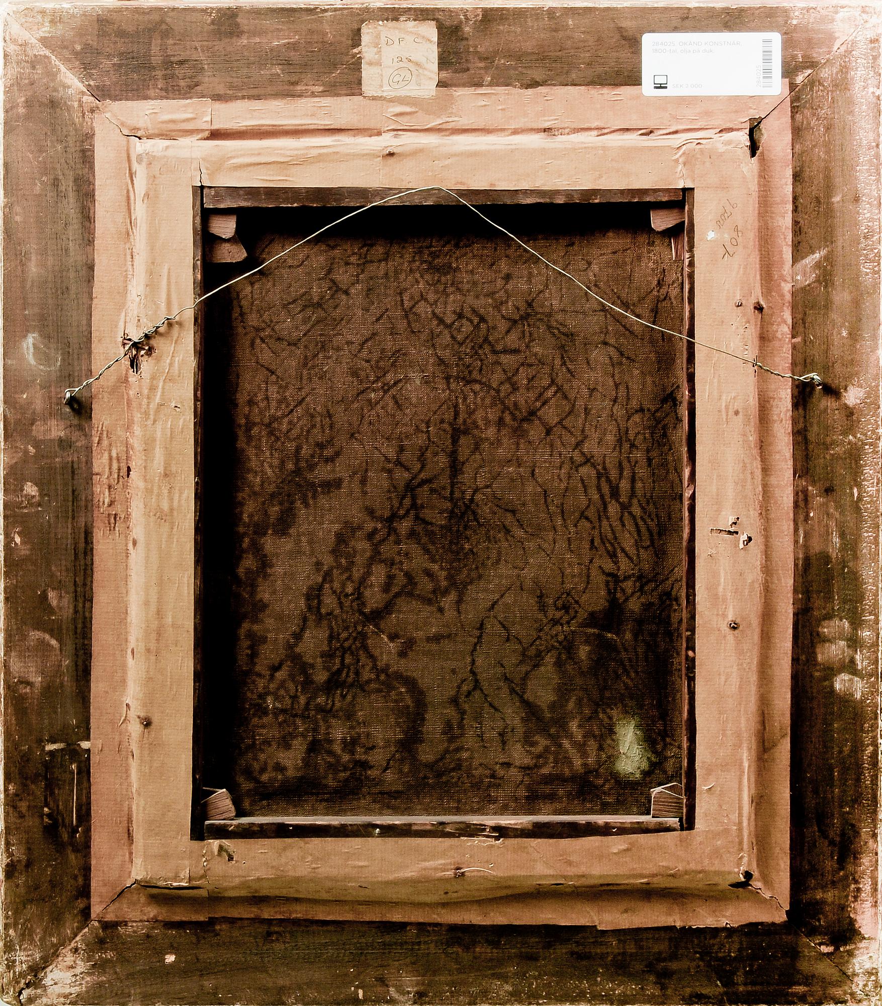 OKÄND KONSTNÄR, 1800-tal, olja på duk.