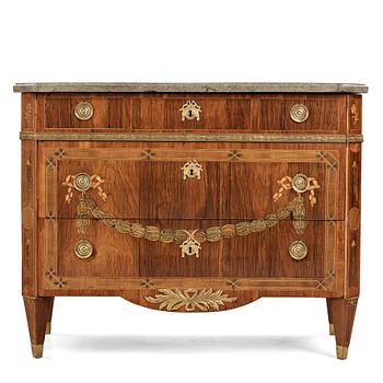 A Gustavian late 18th century commode attributed to Jonas Hultsten (master in Stockholm 1773-1794).