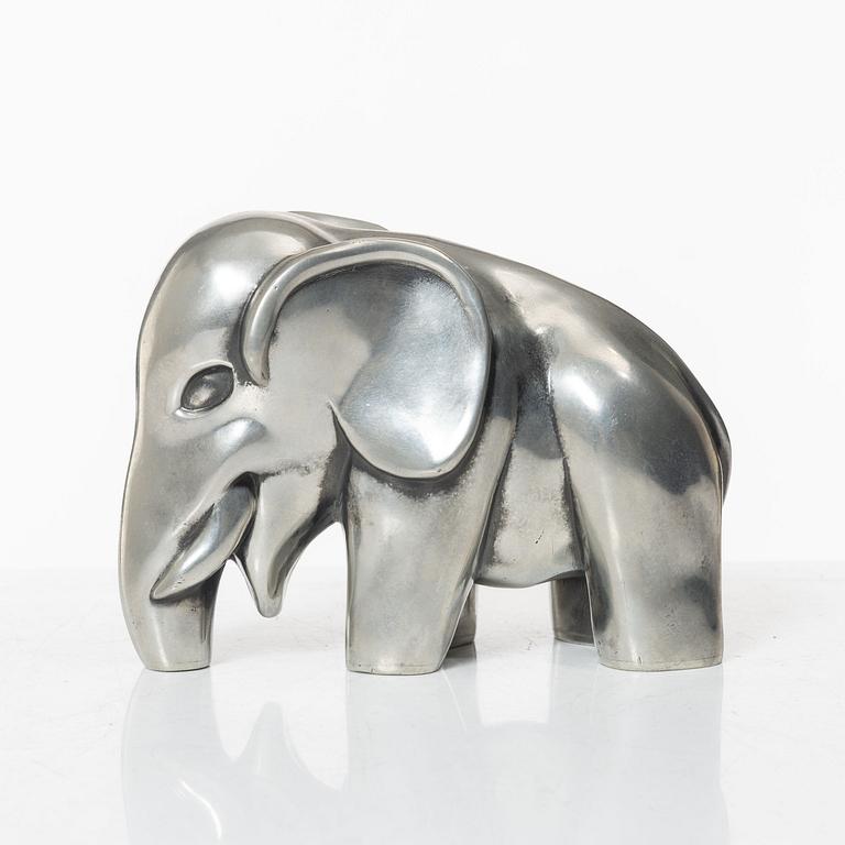 Björn Trägårdh, a model A 1734 pewter sculpture of an elephant, Firma Svenskt Tenn, Stockholm 1984.