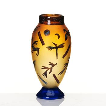 Ulrica Hydman-Vallien, a unique 'jewel glass' vase, Kosta Sweden.