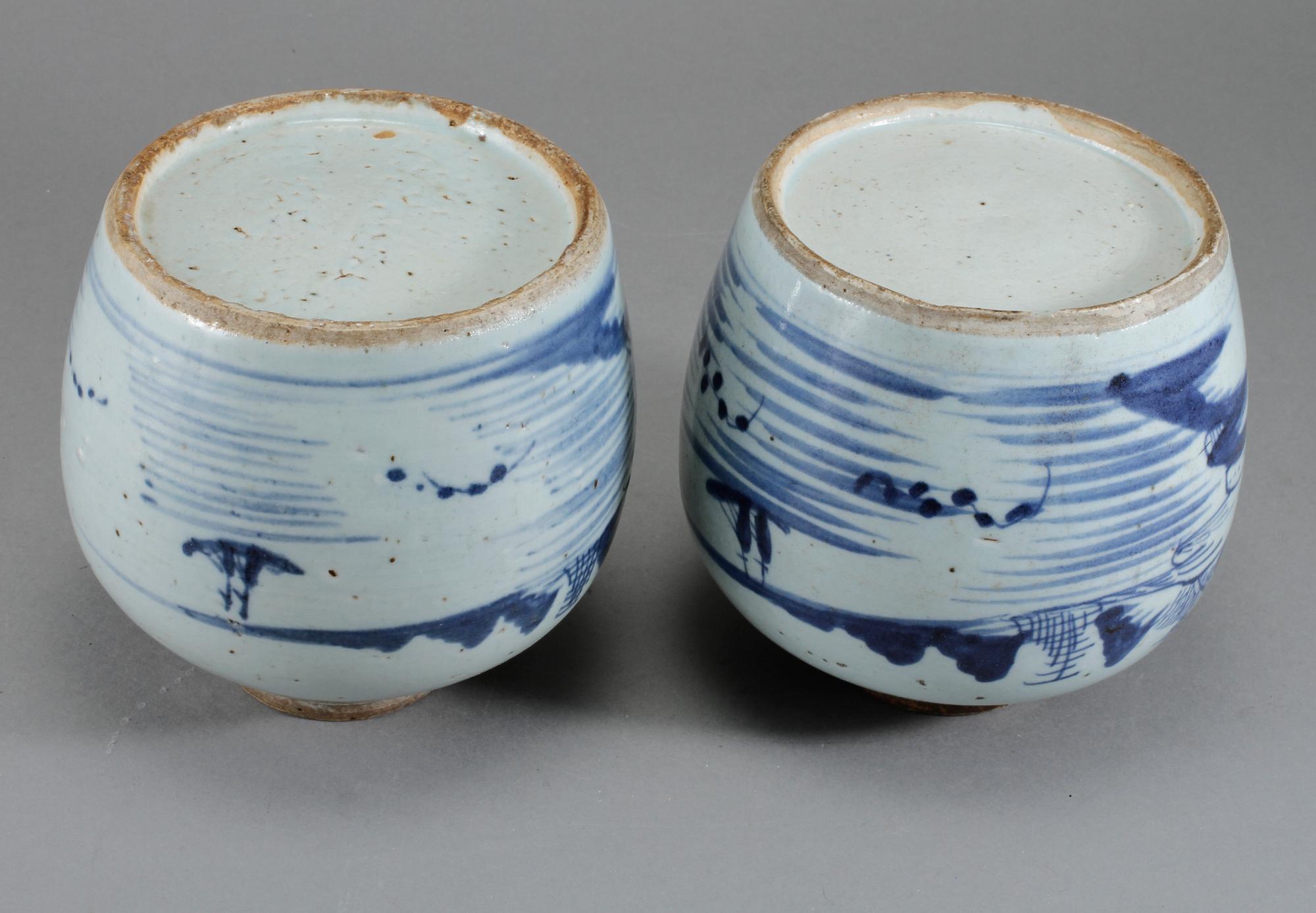BOJANER, 2 st, porslin, Kina, 1800-tal.