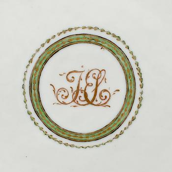 TALLRIKAR, 2 st, porslin, Kina, 1800-tal.