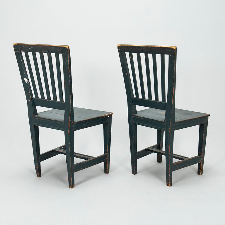 Four late Gustavian provincial/country style chairs, first half of the 19th century.