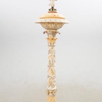 Golvlampa/Fotogenlampa Nyrenässans Rörstrand sent 1800-tal.