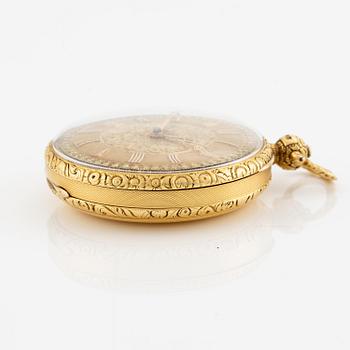 James Murray, Royal Exchange, London 1829. An 18K gold key wind open face pocket watch.