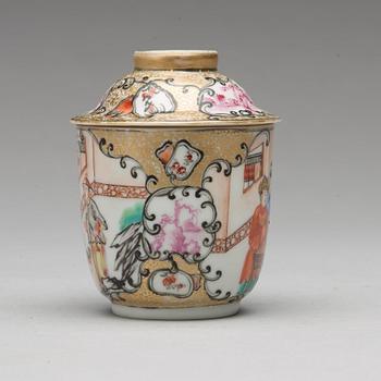 A famille rose cup with stand and cover, Qing dynasty, Qianlong (1736-95).