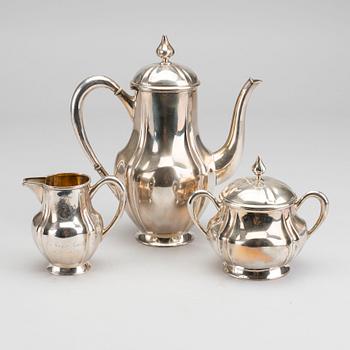 KAFFESERVIS, 3 delar, Svenska importstämplar.