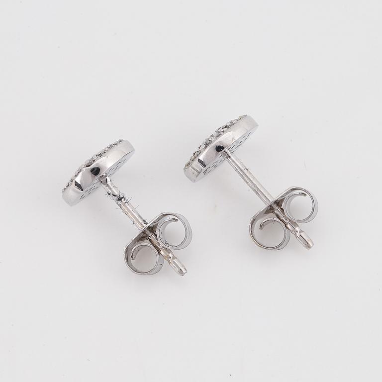 White gold and brilliant-cut diamond earrings.