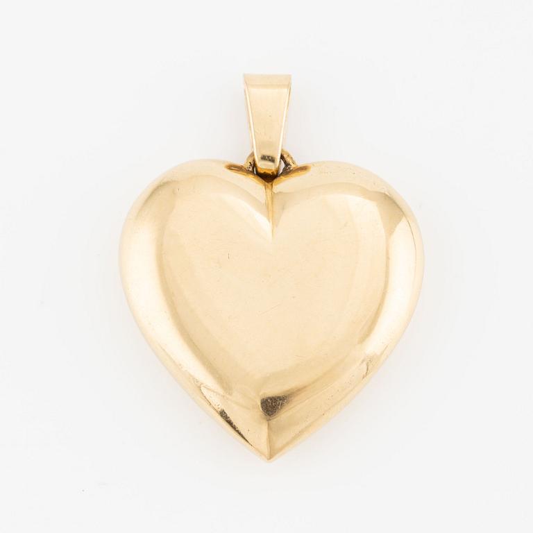 Pendant, in the shape of a heart, 18K gold,