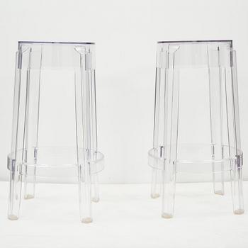 BARPALLAR, ett par. "Charles Ghost". Philippe Starck för Kartell.