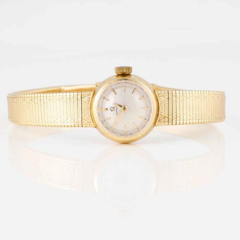 ARMBANDSUR, dam, 18 K, Omega. Total vikt 34 g.