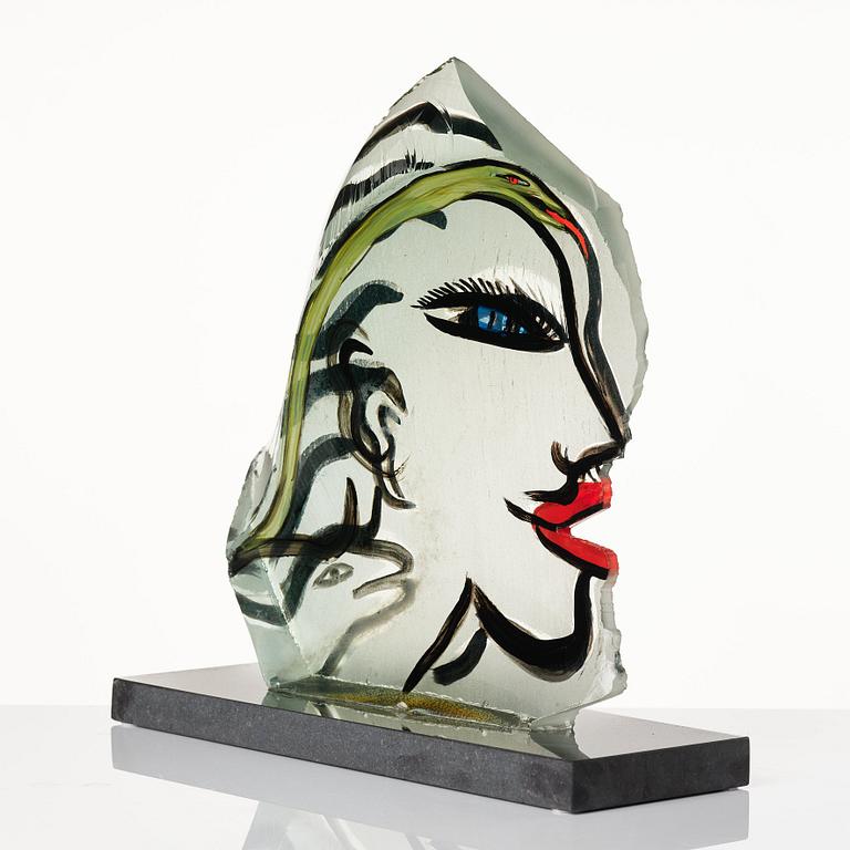 Ulrica Hydman-Vallien, a unique painted glass sculpture 'Marilyn'.