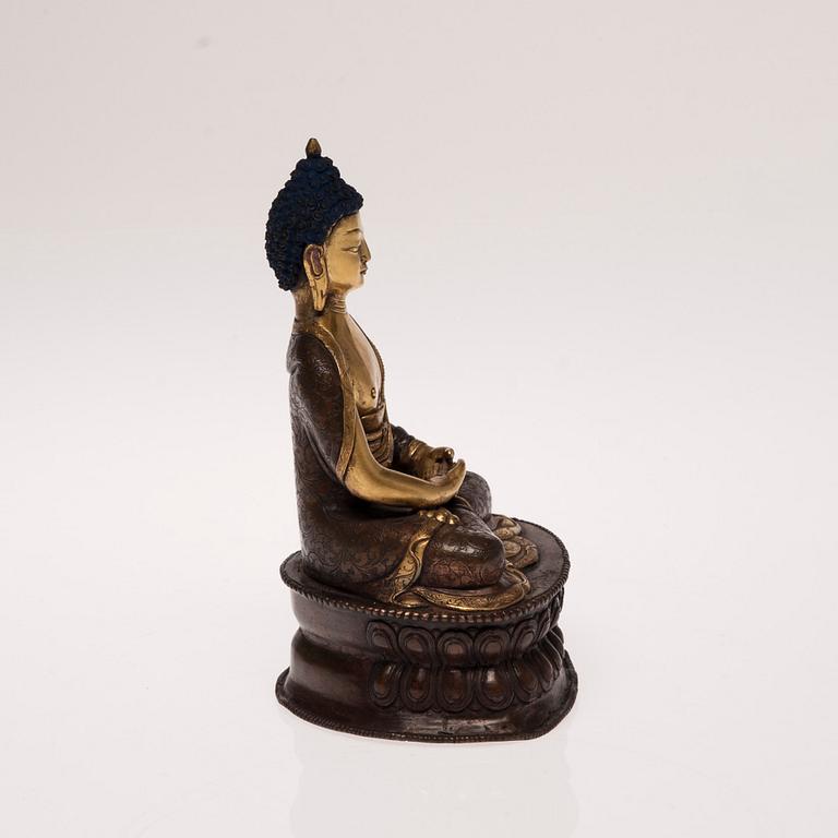 SKULPTUR, brännförgylld metallegering, 1900-talets senare hälft.