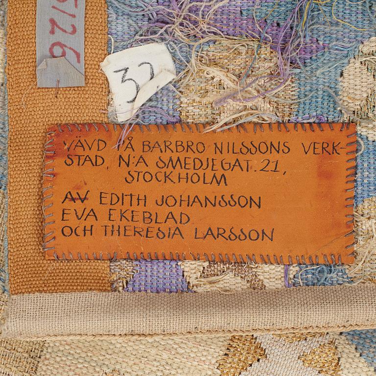 Barbro Nilsson, A TAPESTRY, "Guldhästen", a tapestry variant, ca 242,5 x 228 cm, signed AB MMF BN.