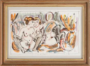 Jules Pascin · JULES PASCIN, akvarell, signerad, stämpelsignerad "Atelier Pascin".