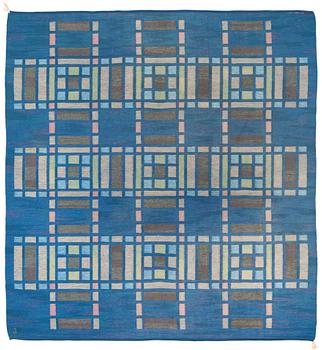 CARPET. "Kärrmark". Flat weave (rölakan). 260,5 x 248  cm. Signed J.