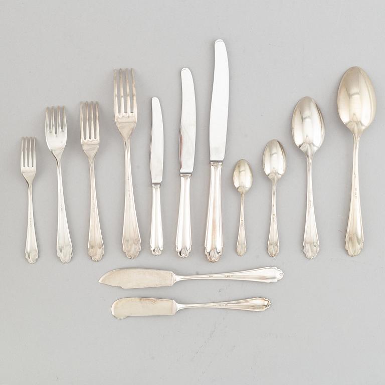 A German silver cutlery service, with Swedish import marks, (148 pieces).