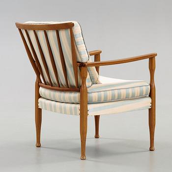 A Josef Frank mahogany armchair, Svenskt Tenn, probably 1940's-50's.