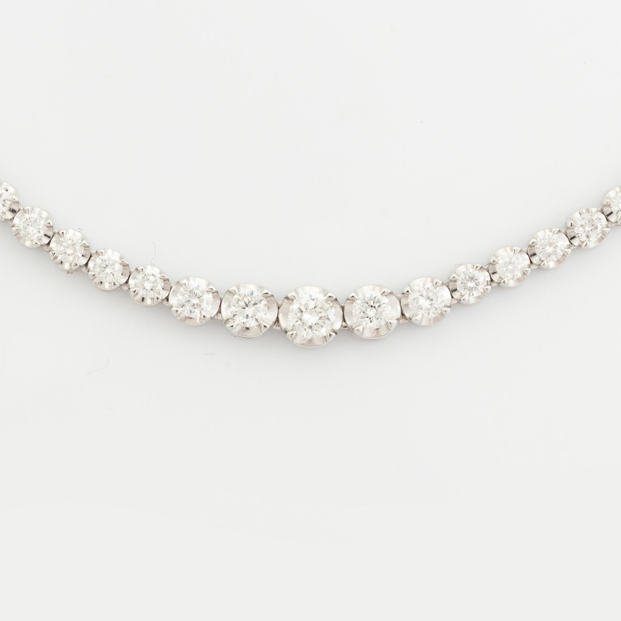 Brilliant cut diamond rivieré necklace. - Bukowskis