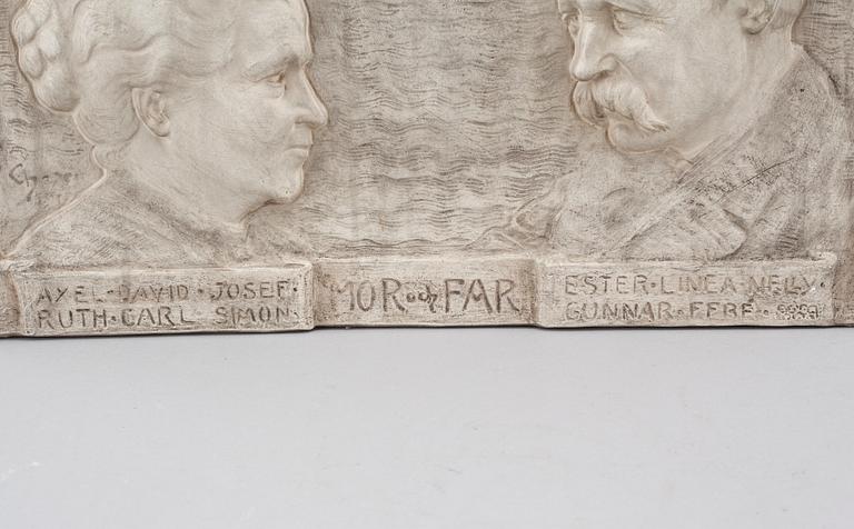 CARL CHRISTIAN CHRISTENSEN, wall plaque, plaster, signed and dated 1919.