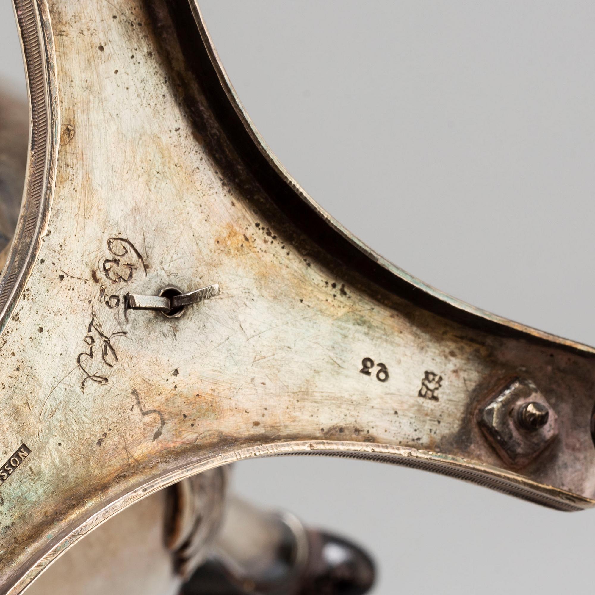 JOHAN CARLSSON, kaffekanna, silver, empire, Norrköping, 1822.