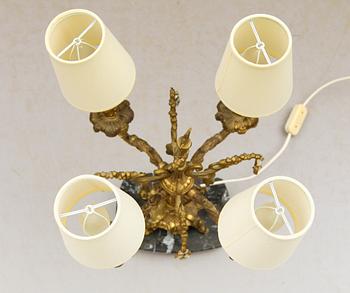 BORDSLAMPA, gjutgods, rokokostil, 1900-talets andra hälft.