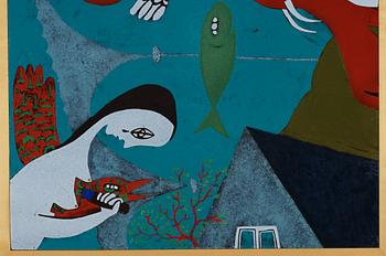 EGON MÖLLER-NIELSEN, soffbord med emaljskiva, 1951.