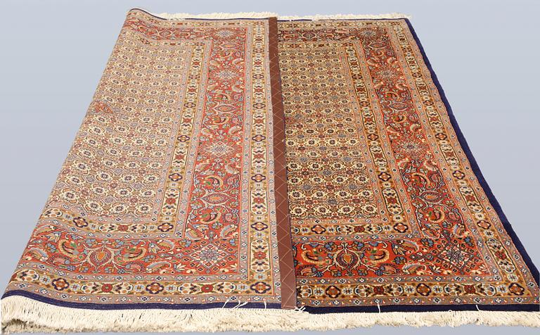 A part silk Moud carpet, c. 223 x 216 cm.